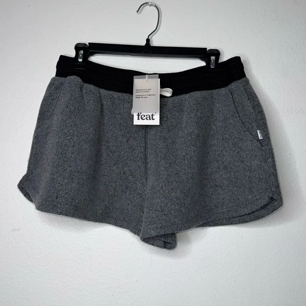 Feat BlanketBlend Shorts Hazel Black Grey Side Pockets Comfy Soft NWT Size 1